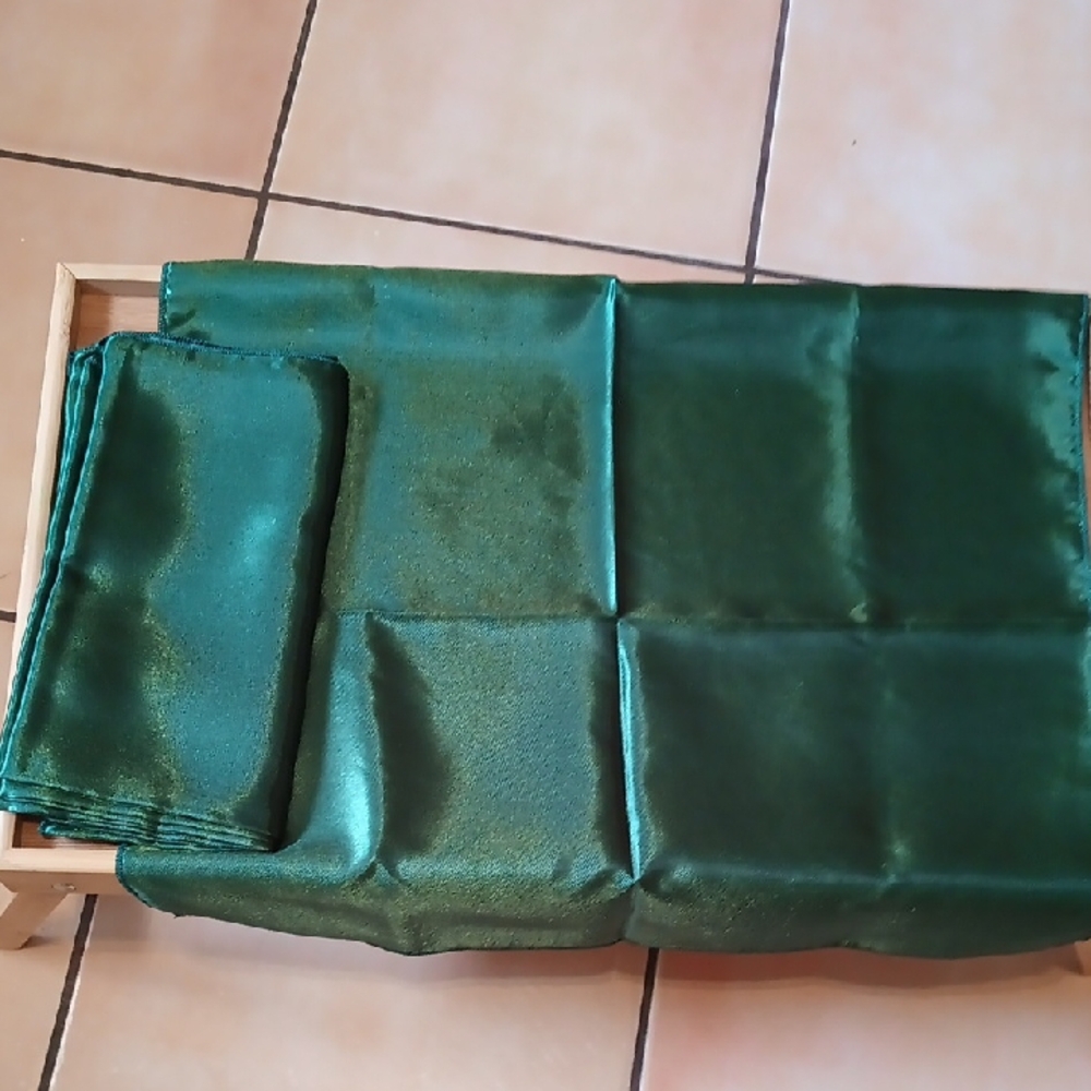 Elegant Green Satin Fabric